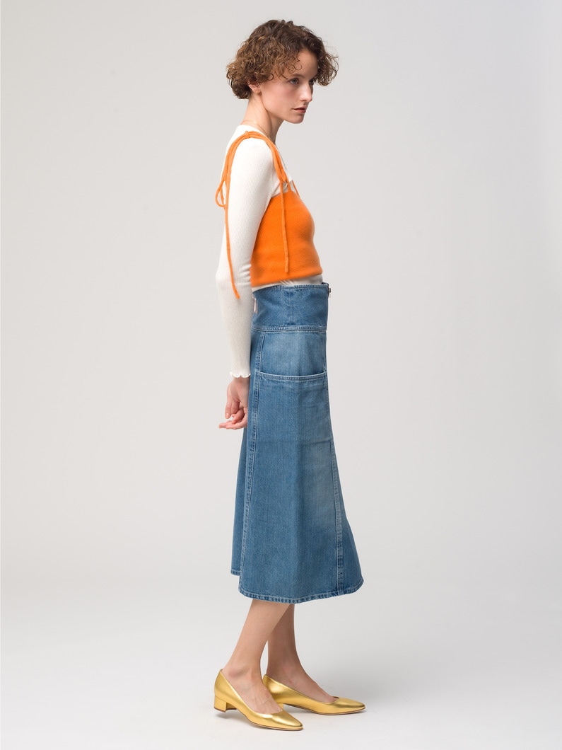 Organic Cotton High Waist Denim Skirt 詳細画像 blue 2