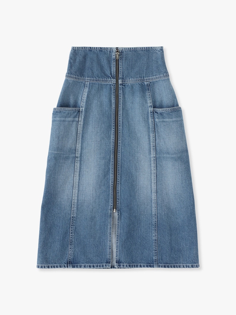 Organic Cotton High Waist Denim Skirt 詳細画像 blue 3