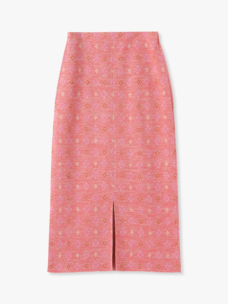 Flower Jacquard Knit Skirt 詳細画像 pink 4