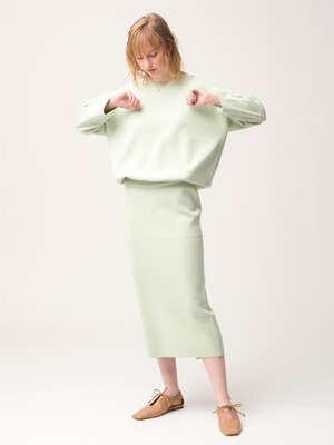Double Jacquard Smooth Knit Skirt 詳細画像 light green