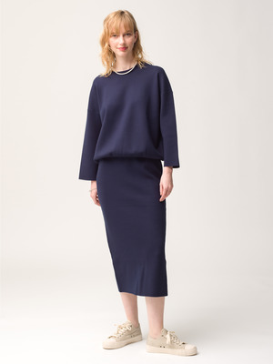 Double Jacquard Smooth Knit Skirt 詳細画像 navy