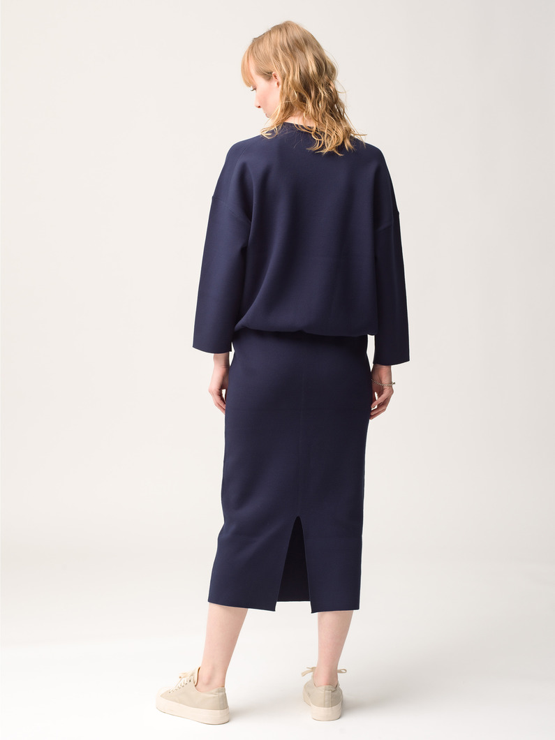 Double Jacquard Smooth Knit Skirt 詳細画像 navy 3