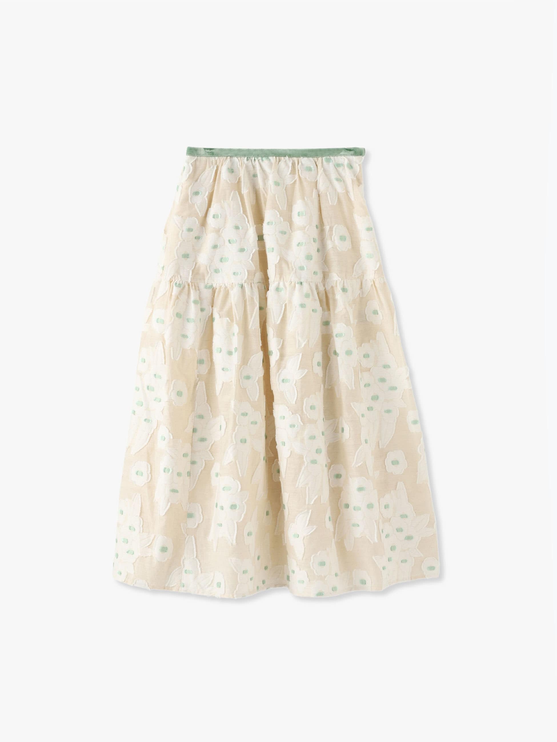 Flower Cut Jacquard Skirt