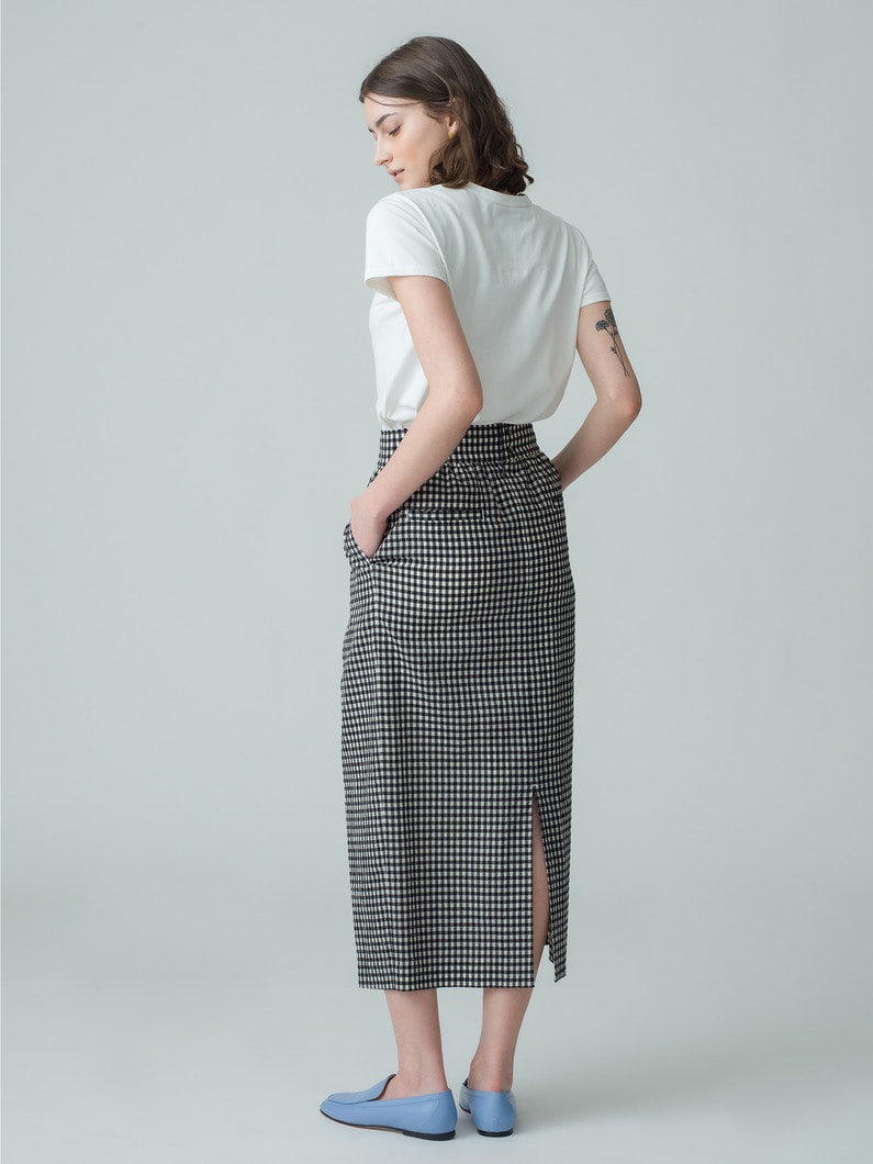 Checkered Seersucker Skirt 詳細画像 black 2