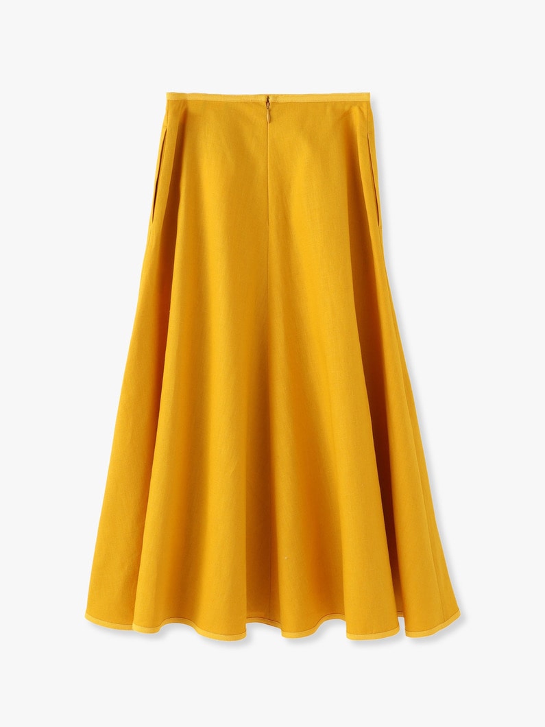 Linen Flared Skirt 詳細画像 yellow 4