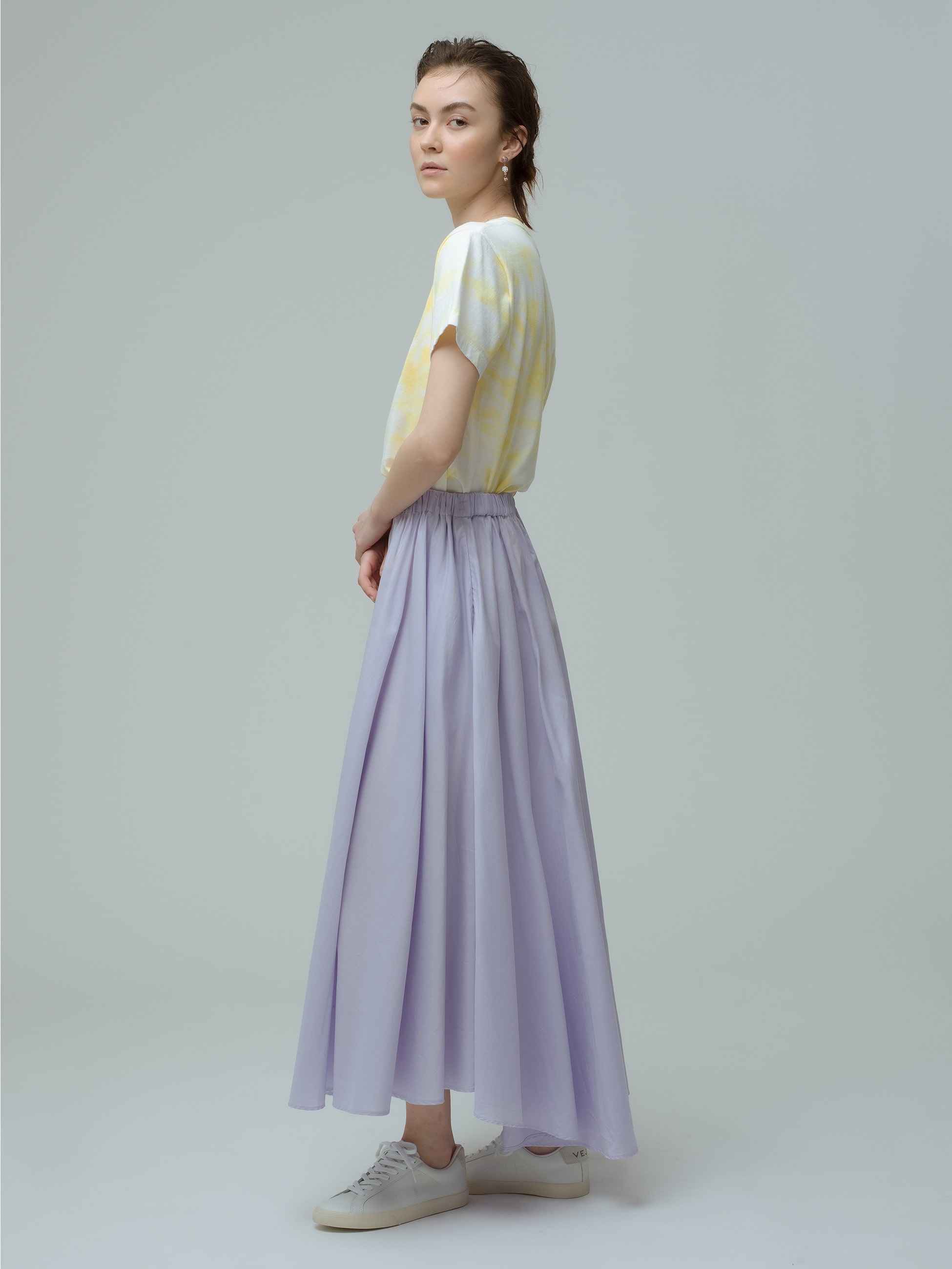 Micro Cotton Satin Skirt (pink/orange/purple)｜ATON(エイトン)｜Ron