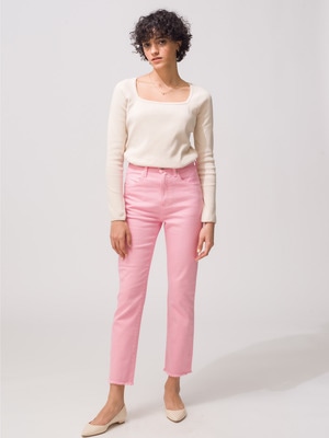 Twill Cutoff Pink Denim Pants 詳細画像 pink