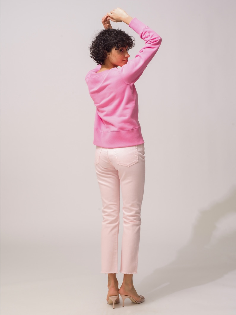 Twill Cutoff Pink Denim Pants 詳細画像 light pink 2