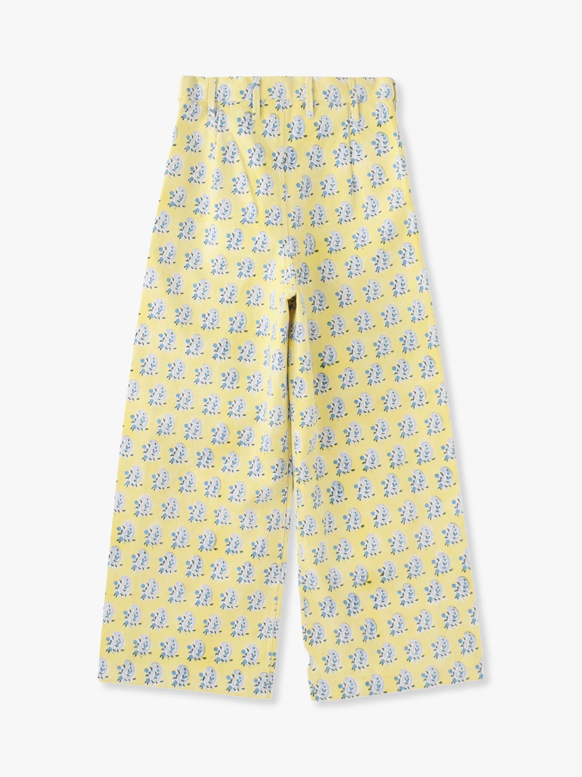 East Flower Print Disco Pants (yellow)｜SZ Blockprints(エスゼット