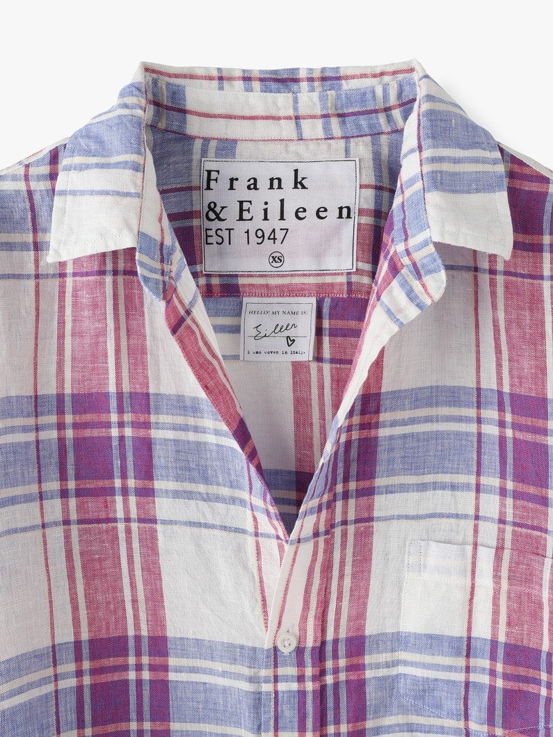 Eileen Italian Linen Checked Shirt 詳細画像 multi 3