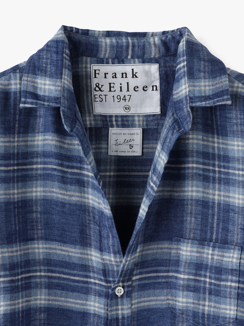 Eileen Linen Checked Shirt (blue) 詳細画像 blue 3