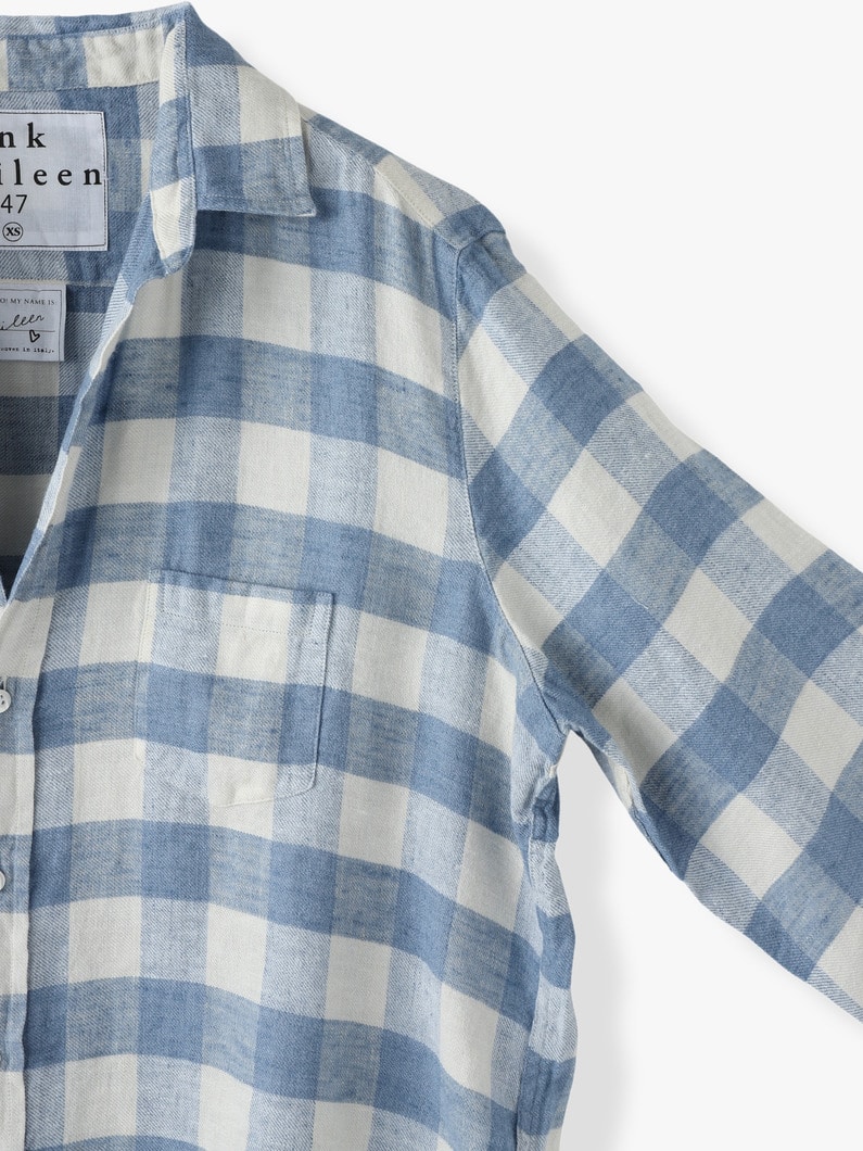 Eileen Linen Checked Shirt 詳細画像 blue 4