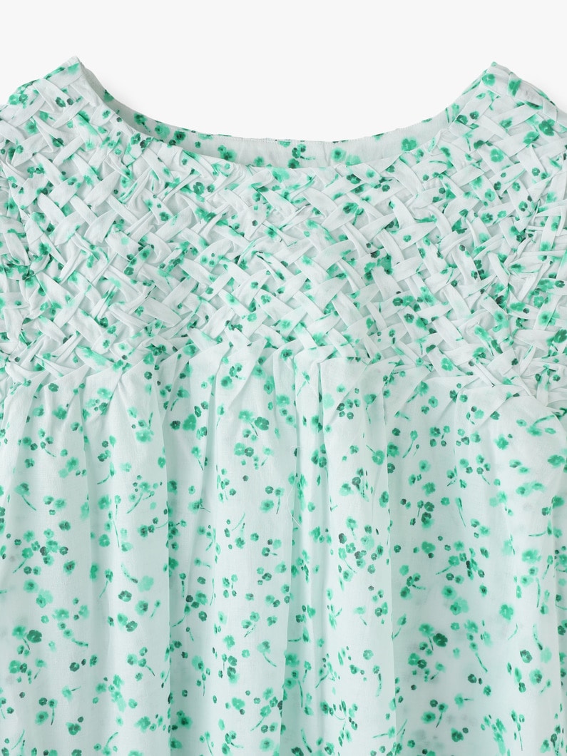 Songes Green Mini Floral Print Shirt 詳細画像 green 5