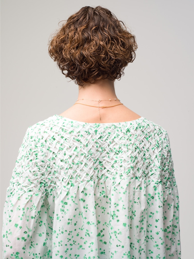 Songes Green Mini Floral Print Shirt 詳細画像 green 2