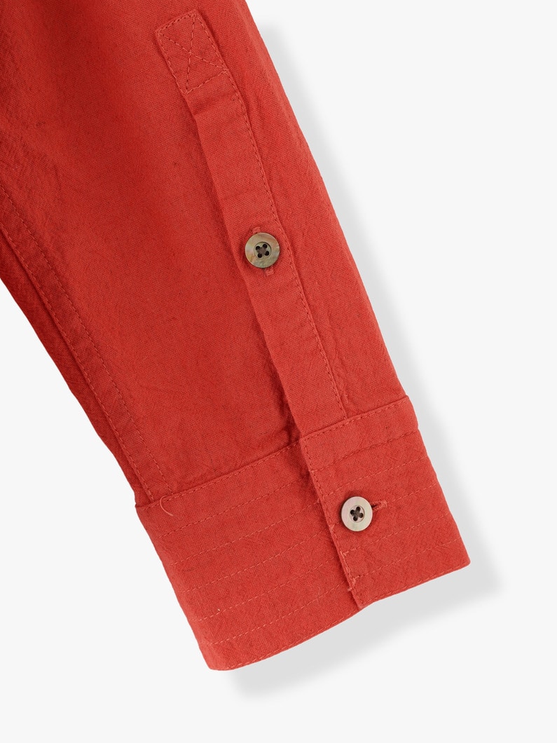 Organic Cotton Linen Rabari Shirt 詳細画像 red 8