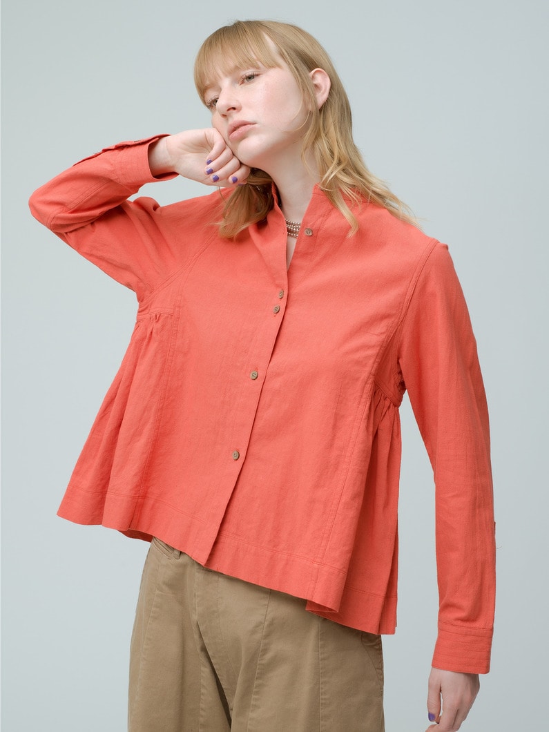 Organic Cotton Linen Rabari Shirt 詳細画像 red 1