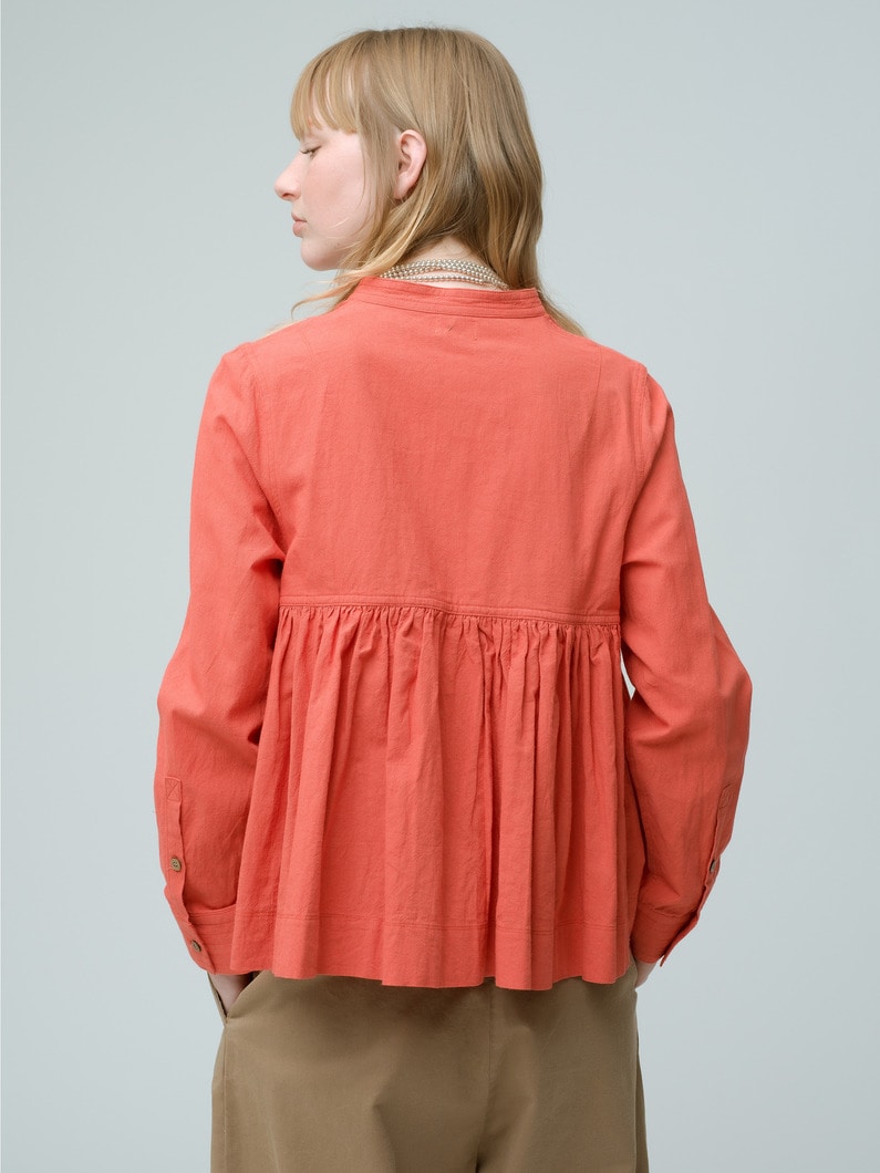 Organic Cotton Linen Rabari Shirt 詳細画像 red 3