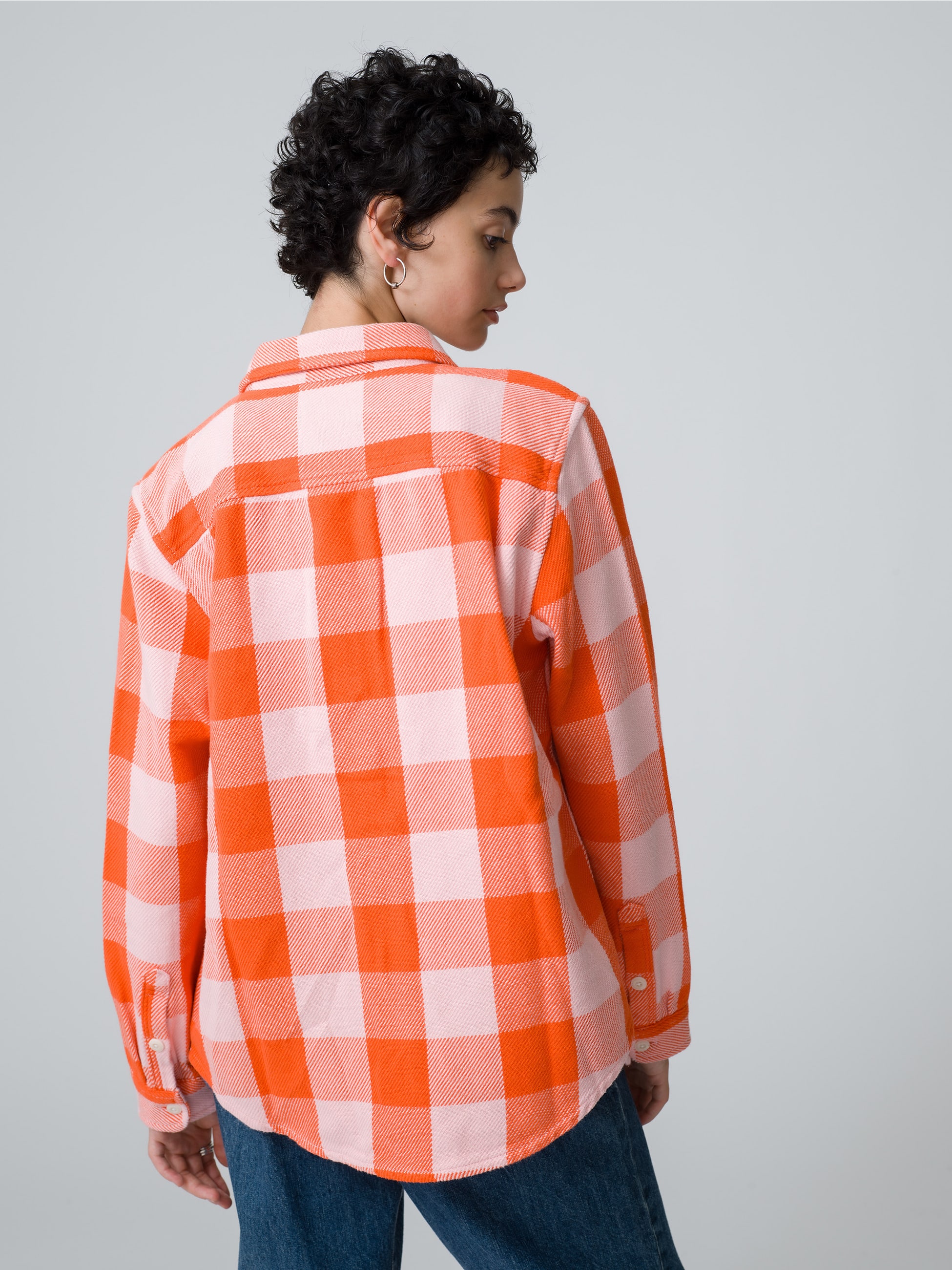 Blanket Checked Shirt (blue/pink/women)｜OUTERKNOWN(アウターノウン