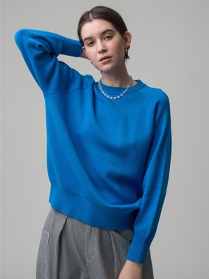 Suvin Cotton Smooth Knit Pullover 詳細画像 blue