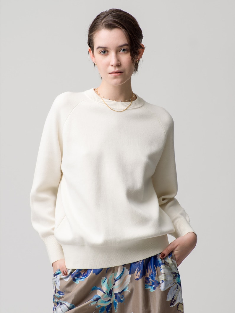 Suvin Cotton Smooth Knit Pullover 詳細画像 white 1