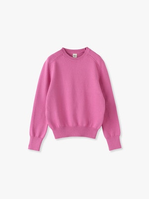 Cotton Nylon Crew Neck Knit Pullover 詳細画像 pink