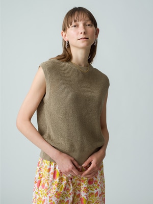Paper Mix Knit Vest 詳細画像 beige