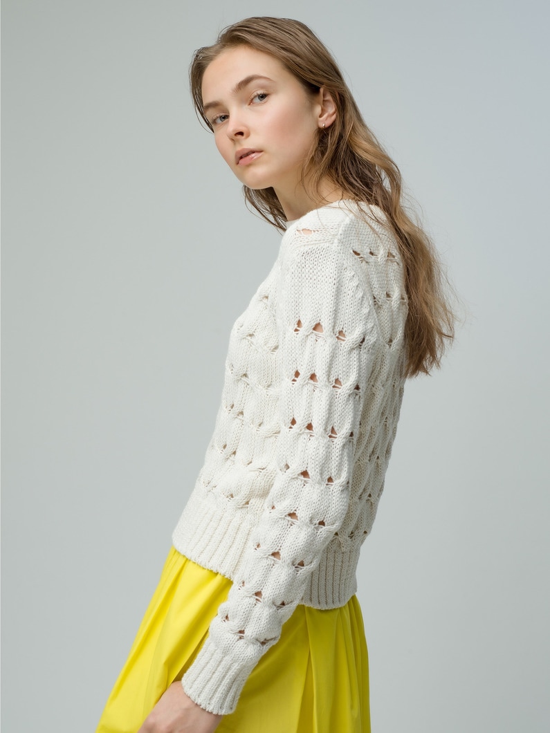 Cable Knit Pullover 詳細画像 ivory 1