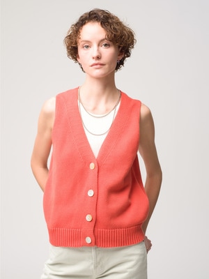 Jayna Organic Cotton Vest (coral) 詳細画像 coral