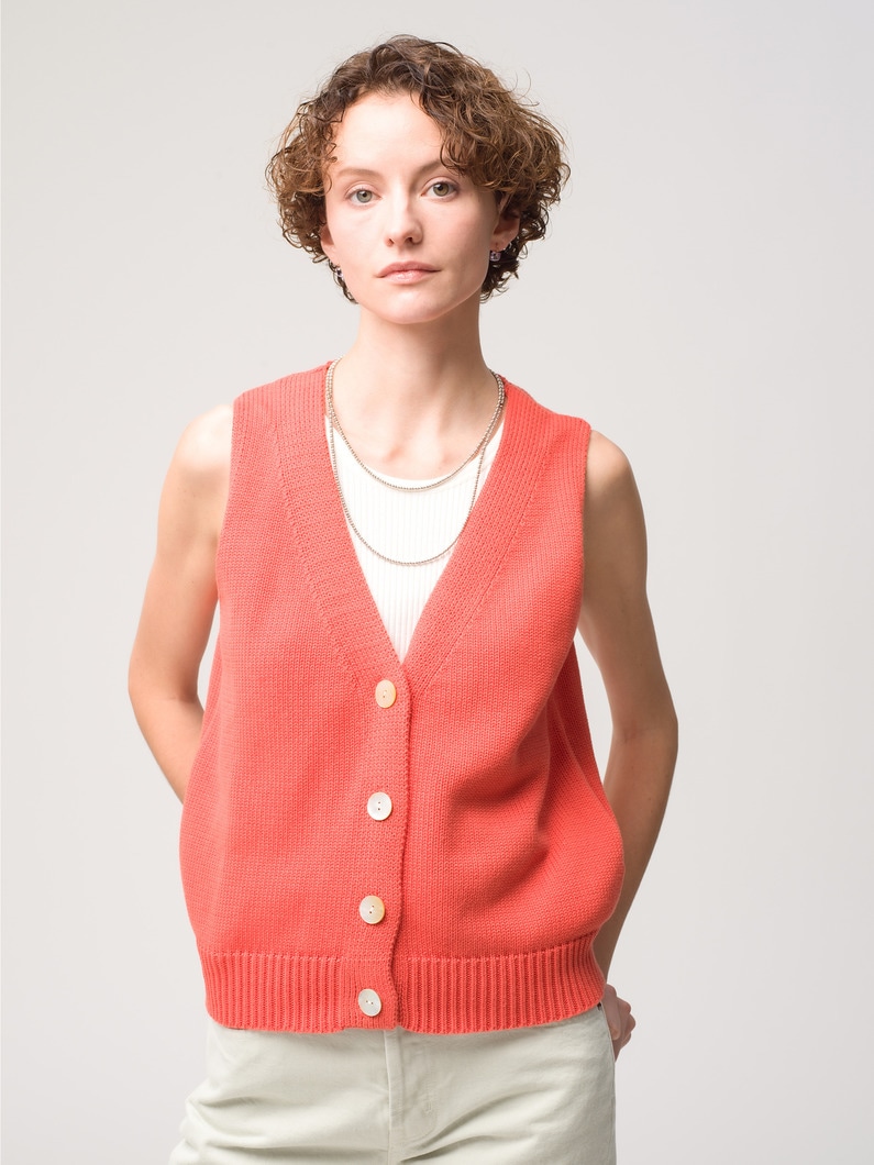 Jayna Organic Cotton Vest (coral) 詳細画像 coral 1