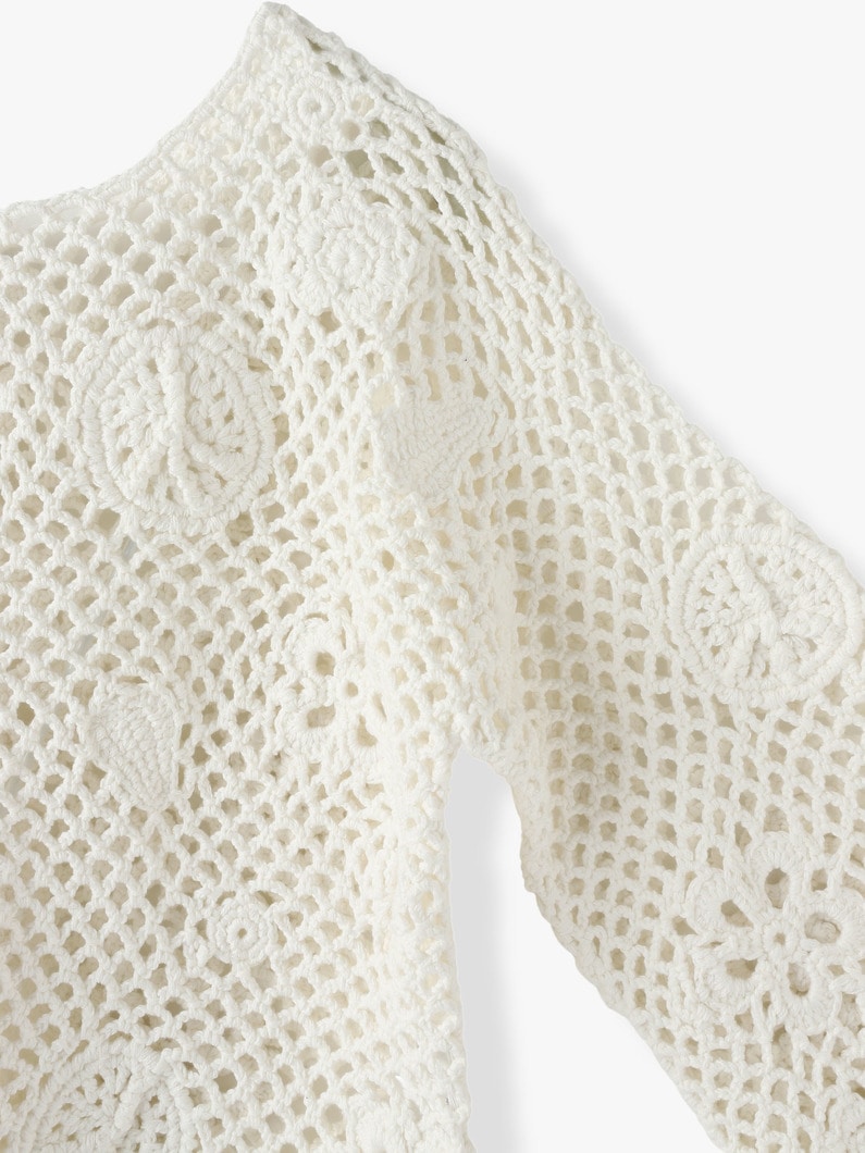 Organic Cotton Motif Knit Pullover 詳細画像 white 6
