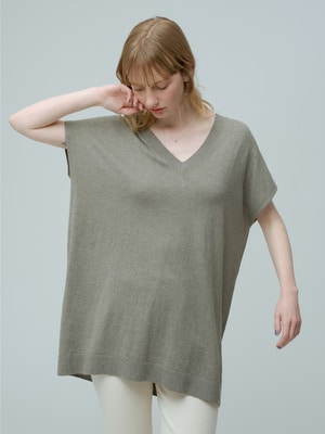 Hemp Cotton Sleeveless Knit Pullover 詳細画像 gray