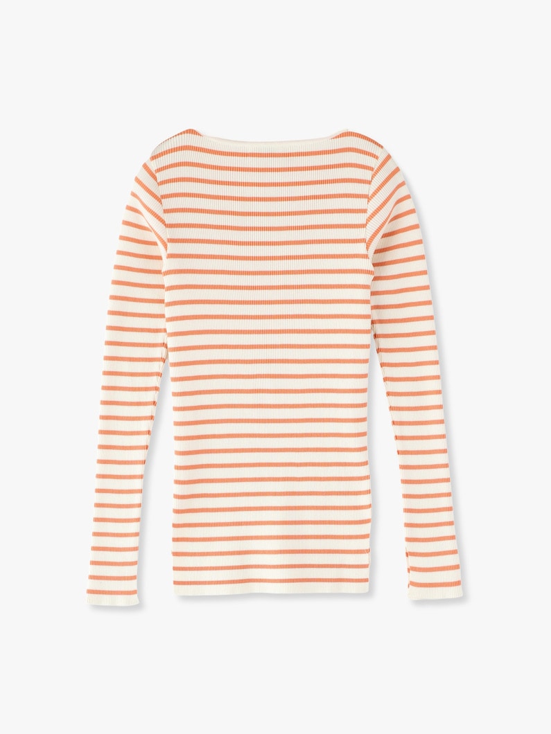 Giza Boat Neck Pullover (orange stripe)｜AURALEE(オーラリー)｜Ron 