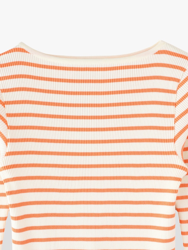 Giza Boat Neck Pullover (orange stripe) 詳細画像 orange 5