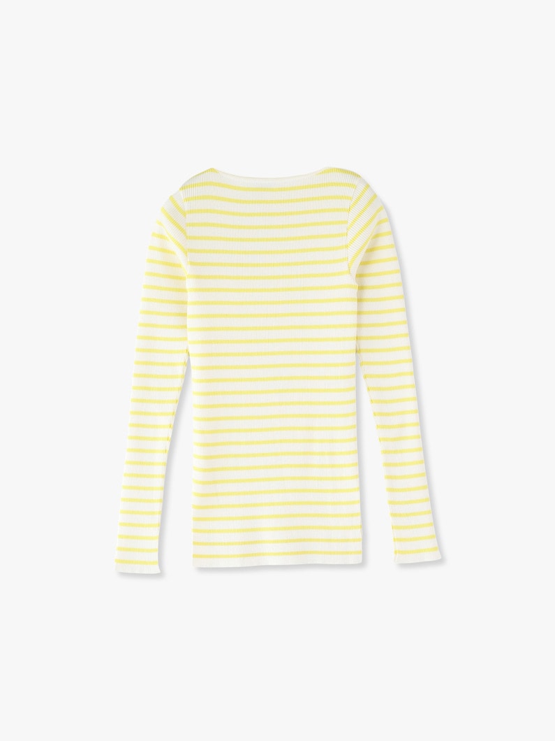 Giza Boat Neck Pullover (yellow striped) 詳細画像 yellow 3