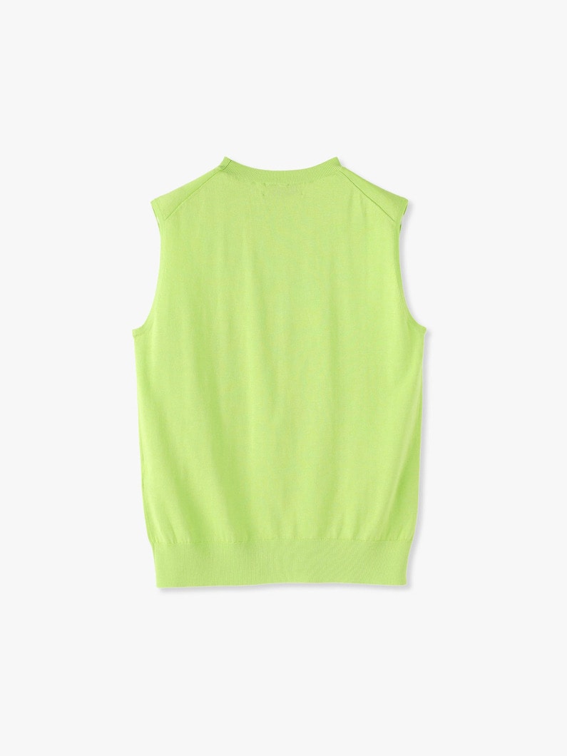 Light Silk Cotton Knit Sleeveless Top 詳細画像 yellow green 3