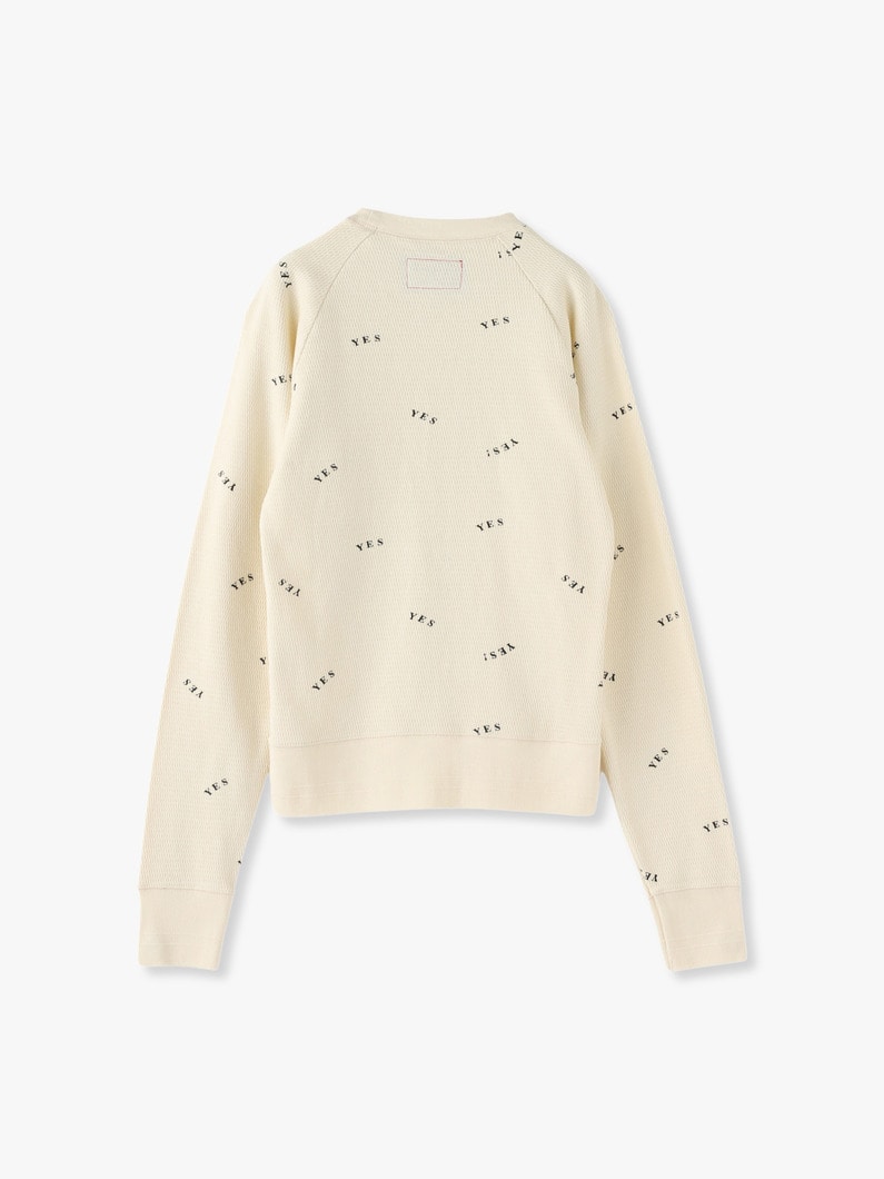 YES Print Waffle Pullover 詳細画像 ivory 4