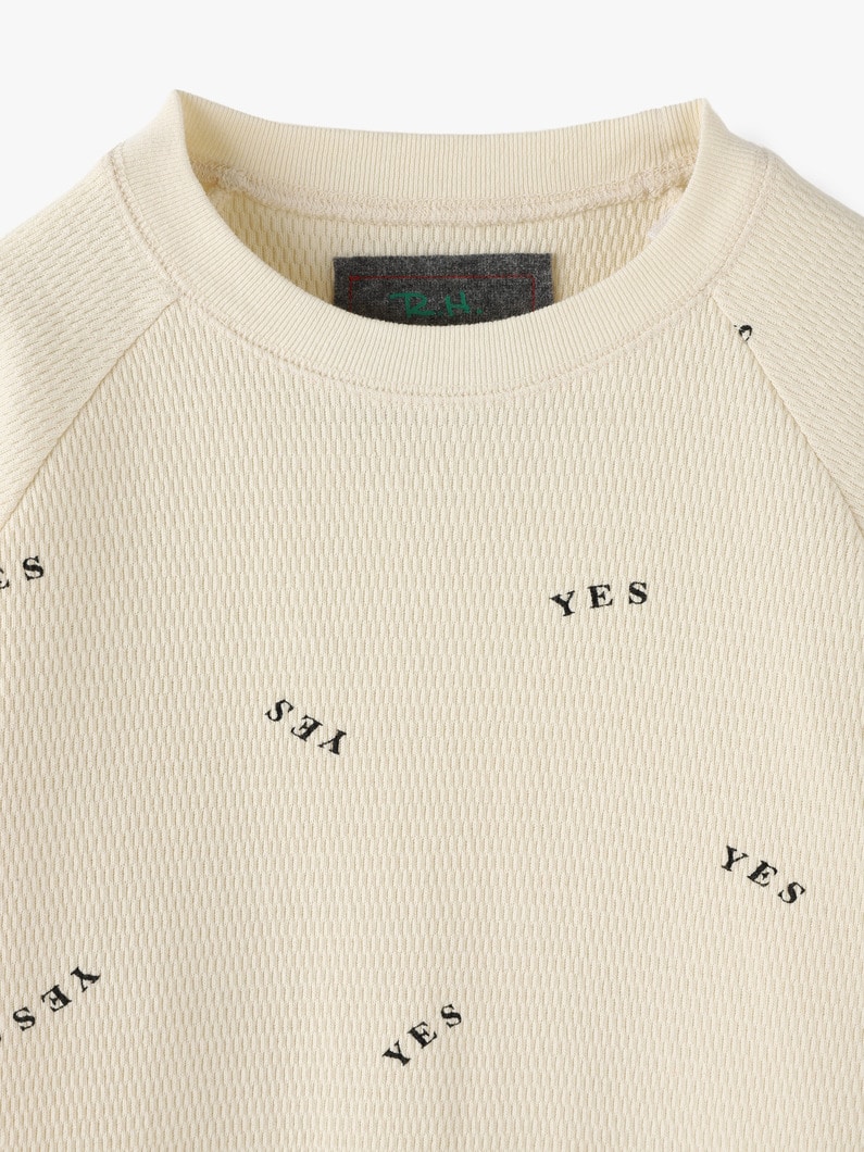 YES Print Waffle Pullover 詳細画像 ivory 5