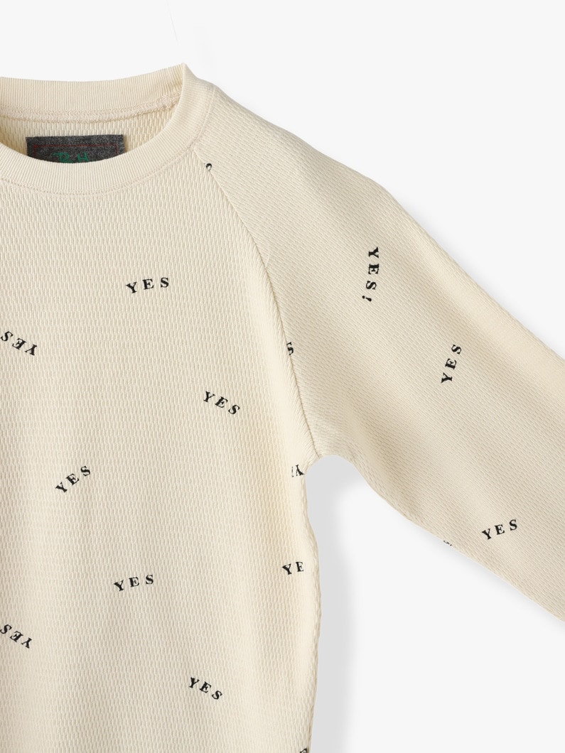 YES Print Waffle Pullover 詳細画像 ivory 6