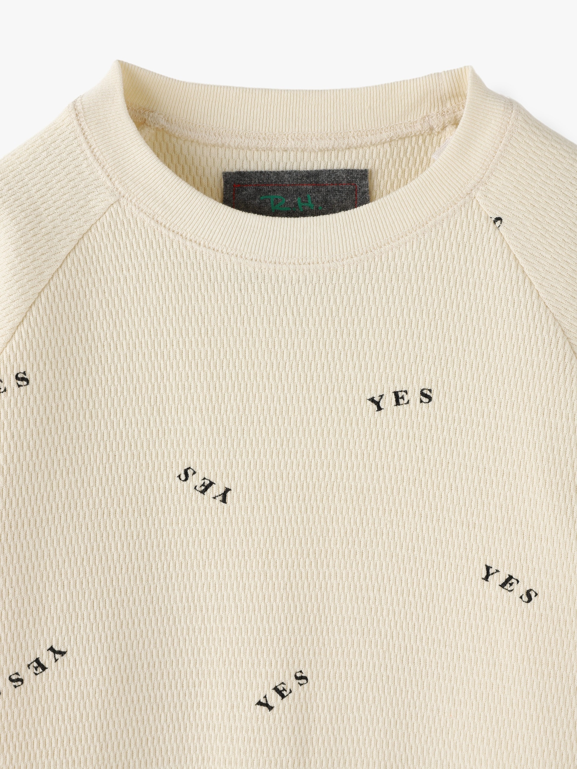 YES Print Waffle Pullover｜RH Vintage(アールエイチ ヴィンテージ 