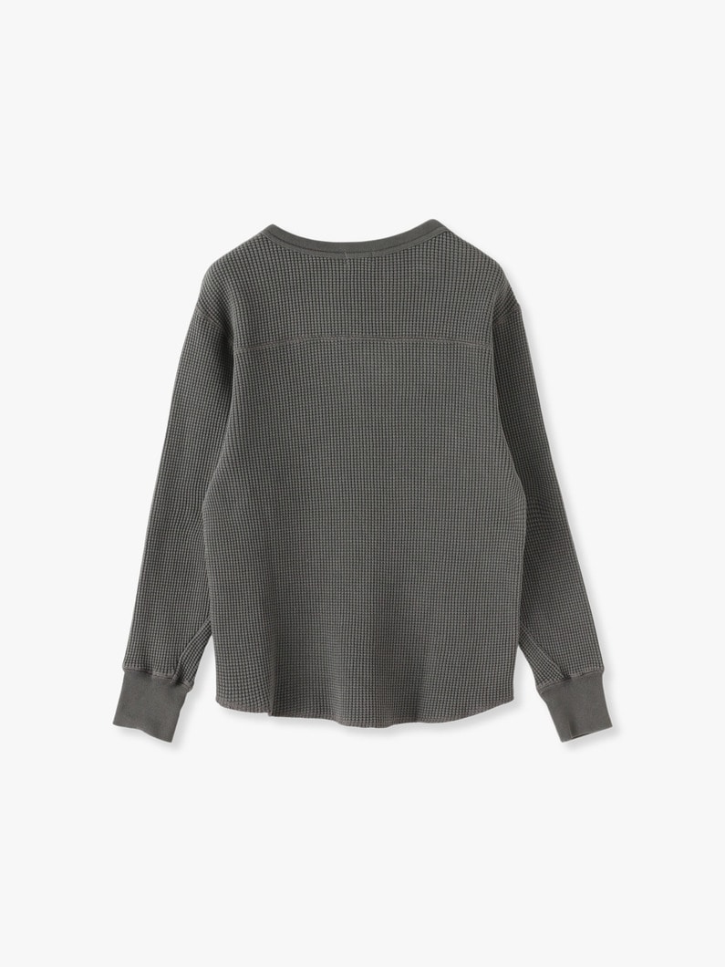 Waffle Slit Neck Pullover 詳細画像 charcoal gray 4
