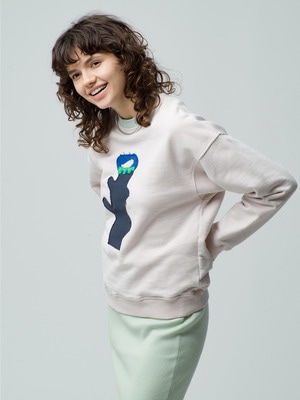 Piazza Flower Patch Sweat Pullover 詳細画像 ivory