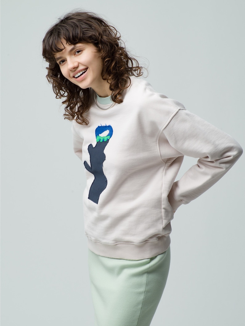 Piazza Flower Patch Sweat Pullover 詳細画像 ivory 1