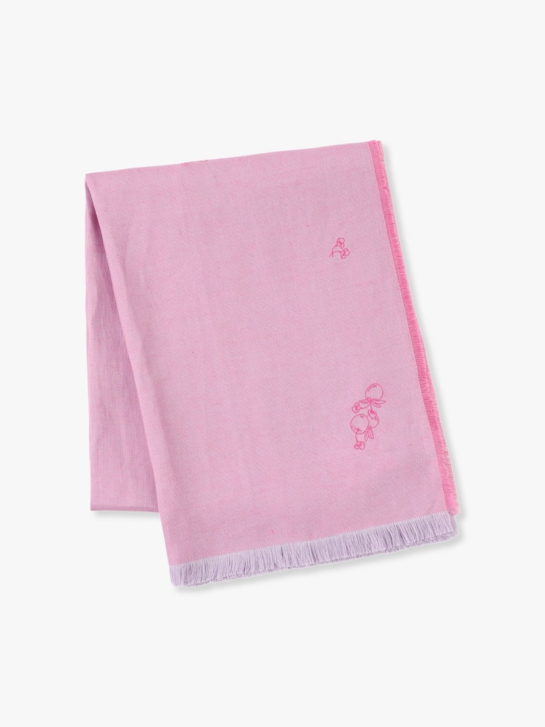 Two Tone Embroidery Linen Stole 詳細画像 pink 3