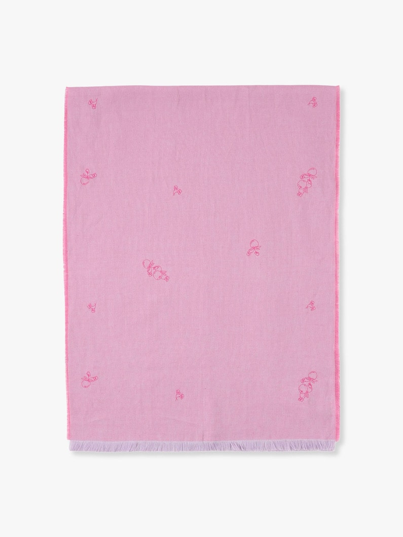 Two Tone Embroidery Linen Stole 詳細画像 pink 4