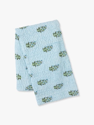 Medium Quilt Blanket (Cornflower Blue＆Violet Aneeza Print) 詳細画像 blue