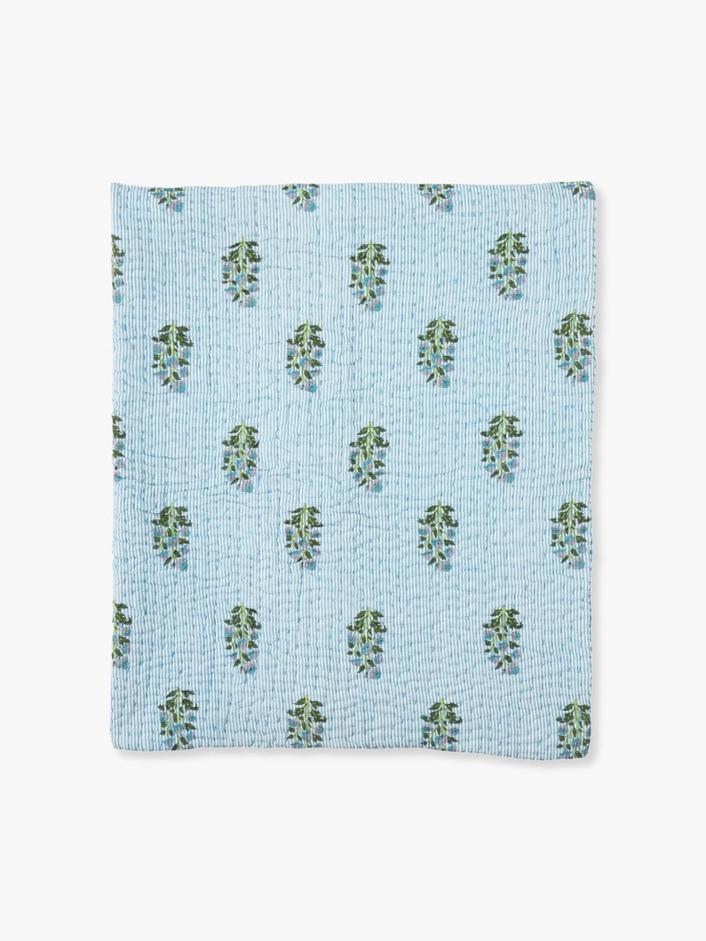 Medium Quilt Blanket (Cornflower Blue＆Violet Aneeza Print) 詳細画像 blue 3