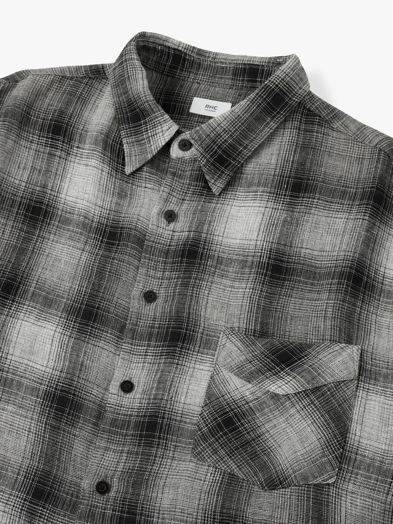 Ombre Checked Shirt 詳細画像 navy 4