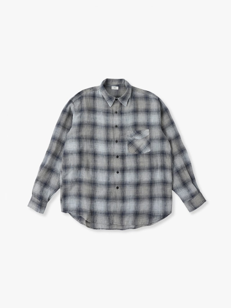 Ombre Checked Shirt 詳細画像 navy 2