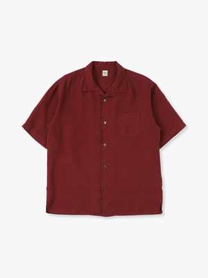Linen Open Collar Shirt 詳細画像 red