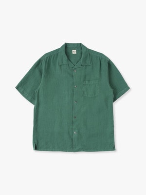 Linen Open Collar Shirt 詳細画像 green